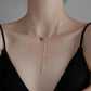 Fashion Jewelry Hollow Black Round Necklace for Women  in 925 Sterling Silver
