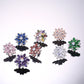 Fashion Jewelry Double Layer Flower Stud Earrings for Women with Cubic Zirconia