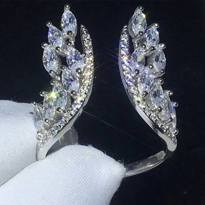 Fashion Jewelry Creative Angel Wings Cubic Zircon Wedding Band Rings for Women