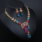 Wedding Jewelry Leaf Heart Crystal Water Drop Jewelry Set for Bridal