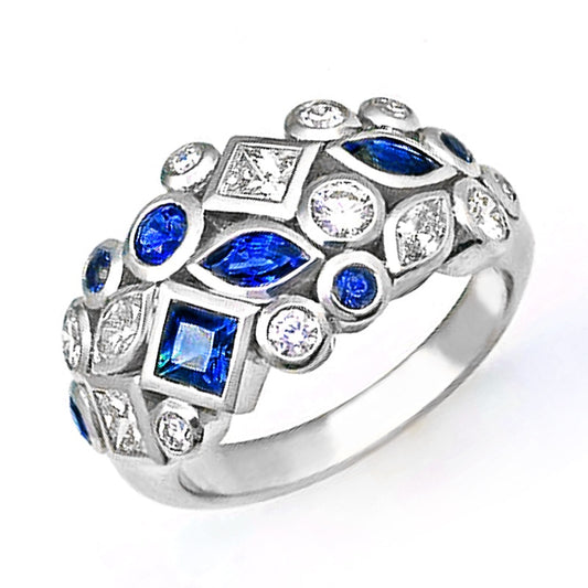 Vintage Jewelry Luxury Bright Art Deco Style Design Cocktail Ring for Women