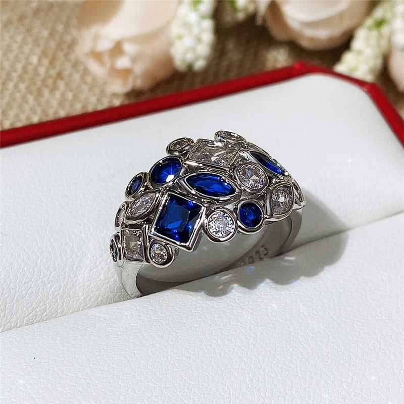 Vintage Jewelry Luxury Bright Art Deco Style Design Cocktail Ring for Women