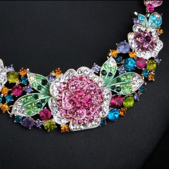 Wedding Jewelry Fashion Flower Leaf Jewelry Set for Bridal Statement Accessories