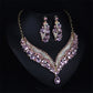 Wedding Jewelry Gorgeous Wing Geometric Crystal Jewelry Set for Bridal Statement Accessories