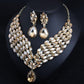 Wedding Jewelry Big Water Drop Crystal Jewelry Set for Bridal Statement Accessories