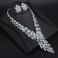 Wedding Jewelry 4PCS Peacock Feather Crystal Jewelry Set for Bridal