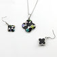 Stainless Steel Jewelry Flower Style Colorful Resin Jewelry Set for Women in Silver Color