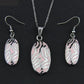 Stainless Steel Jewelry Pink Zebra Stripes Resin Jewelry Set for Women in Silver Color