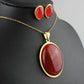 Stainless Steel Jewelry Egg Shape Special Resin Stone Jewelry Sets for Women in Gold Color