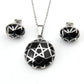 Stainless Steel Jewelry Stars Style Round Resin Jewelry Set for Women in Black Color