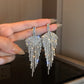 Stainless Steel Jewelry Tassel Dangle Earrings For Women in Gold Color and Silver Color