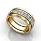 Wedding Jewelry Simple Two Tone  Cubic Zircon Wedding Band Rings for Women