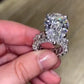 Wedding Jewelry Luxury Micro Pave Pear Cut Cubic Zircon Solitaire Ring