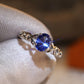 Fashion Jewelry Romantic Blue Oval Cut Cubic Zircon Cocktail Ring for Women