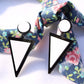 Fashion Jewelry Stylish Candy Color Triangle Simulated Pearl Drop Earrings for Women