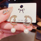 Trendy Jewelry Elegant White Pearl Earrings for Women in 925 Sterling Silver