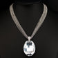 Statement Jewelry Big Glass Crystal Pendant Necklace for Women as Sweater Accessories