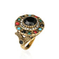 Vintage Jewelry Bohemian Rings for Women with Colorful Zircon in Gold Color