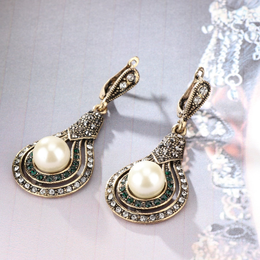 Turkey Jewelry 3Pcs Pearl Jewelry Set for a Friend with Zircon in Silver Color