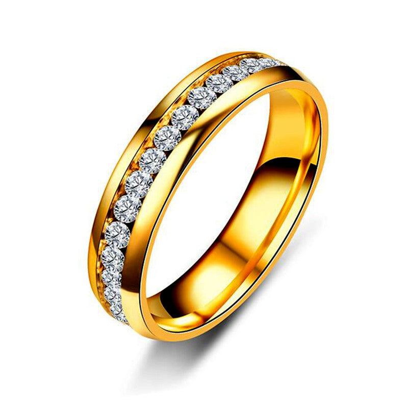 Trendy Jewelry Crystal Rings for Women with Crystal in Gold Color