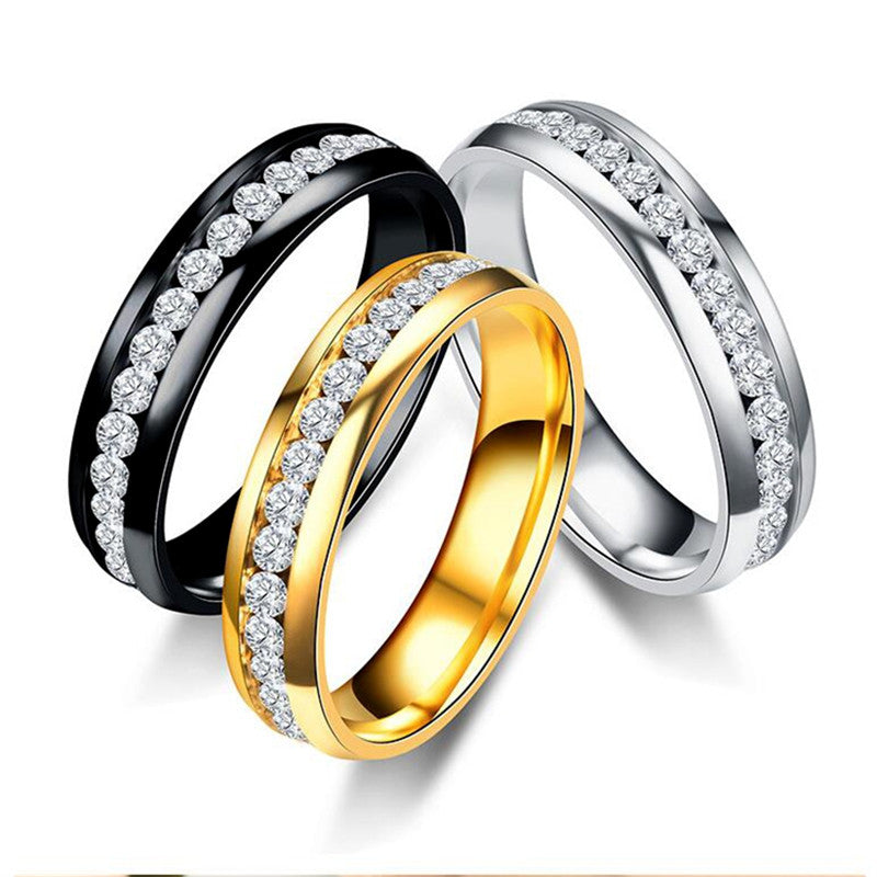 Trendy Jewelry Crystal Rings for Women with Crystal in Gold Color