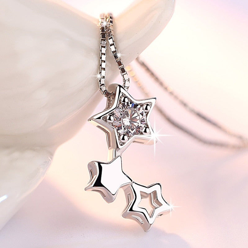 Fashion Jewelry Star Necklace for Women with Zircon in 925 Silver