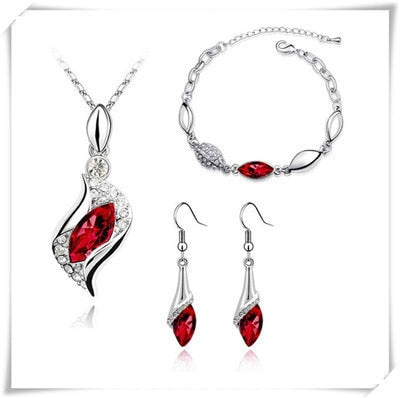 Fashion Jewelry Charm Marquise Cut Crystal Jewelry Set for Women as Gift