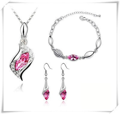 Fashion Jewelry Charm Marquise Cut Crystal Jewelry Set for Women as Gift