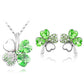 Fashion Jewelry Vintage Pink Clover Crystal Jewelry Set for Women as Festive Gifts