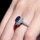 Wedding Jewelry Stylish Blue Radiant Cut Cubic Zircon Halo Ring for Her