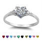 Fashion Jewelry Brilliant Heart Cut Zircon Solitaire Rings for Women in Silver Color