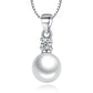 Fine Jewelry Pearl Pendant Necklace for Women with Zircon in 925 Sterling Silver